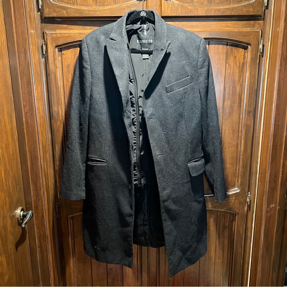 Express Men’s Peacoat with Hooded Liner